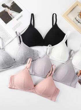 fourpiece set simple solid color nowire girls underwear