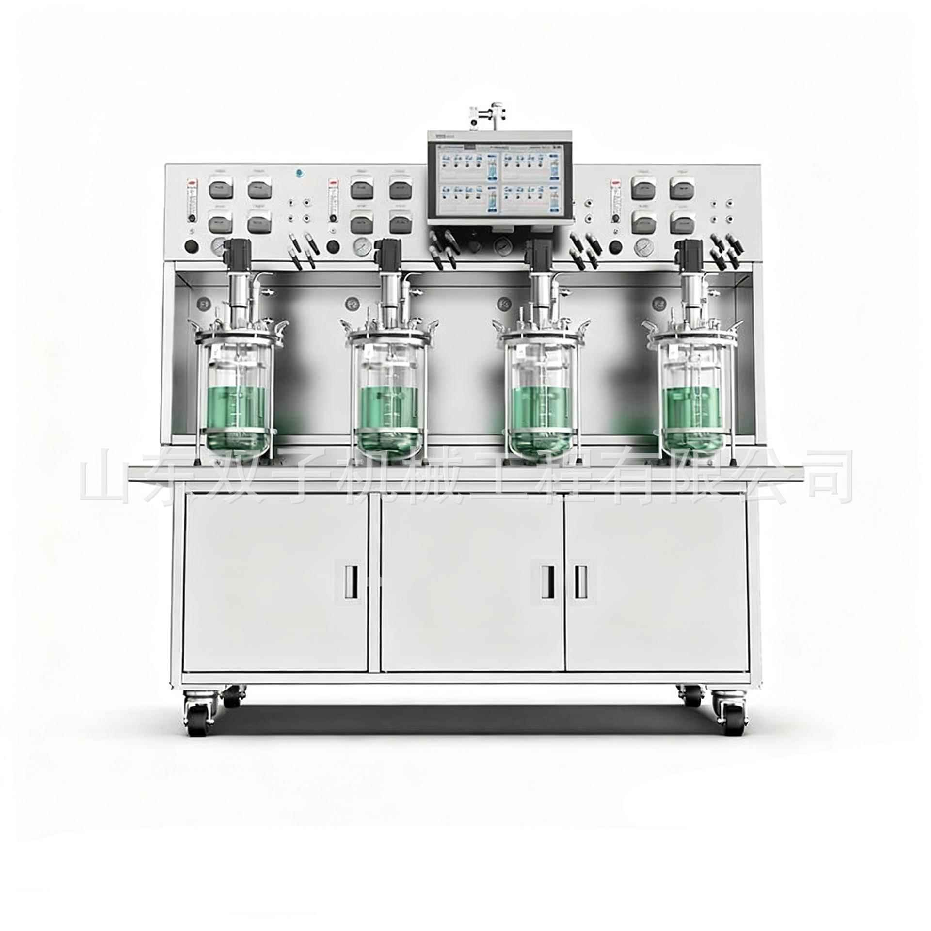 微生物培养罐实验室多联平行玻璃发酵罐小型全自动不锈钢发酵罐