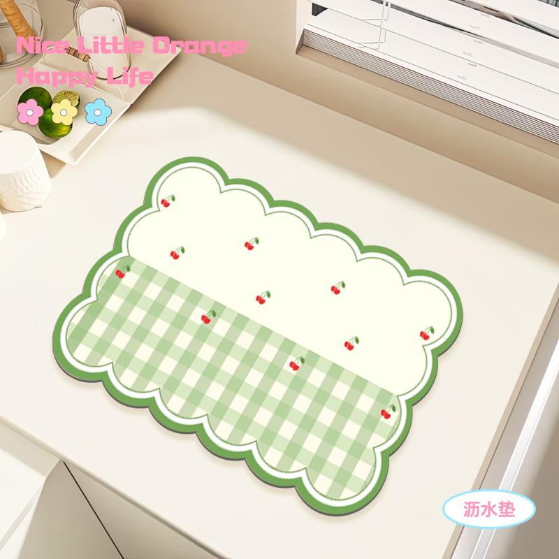 韩式厨房台面沥水垫硅藻泥吸水垫碗盘餐垫灶台水槽洗碗防烫置物垫