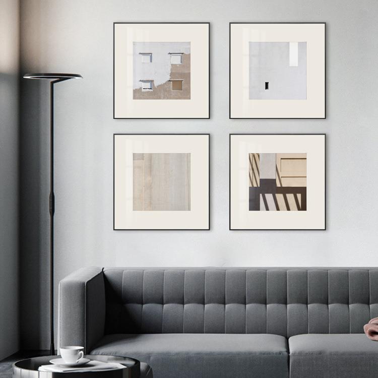 工业风建筑装饰画客厅照片挂画组合卧室床头简约摆件民宿风设计师