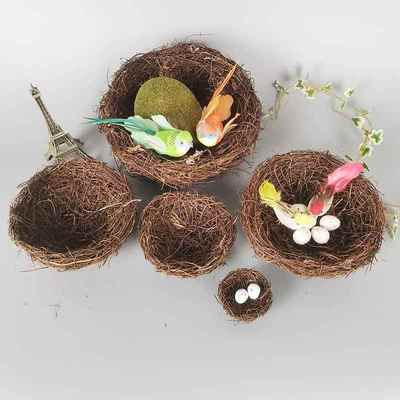 鸟窝鸟巢保暖繁殖装饰挂窝 材料干树枝DIY手工编织户外阳台吊挂笼