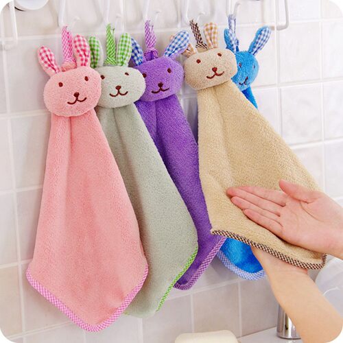 Wholesale Adorable Cartoon Rabbit Head Thickened Hand Towels