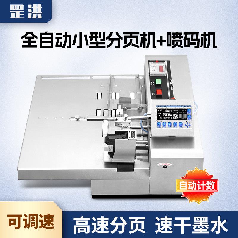 全自动分页机流水线小型智能在线喷码机打生产日期点数工业打码机