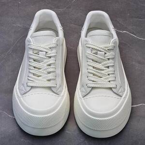 日常舒适穿搭Minimalism Aquaman头层牛皮小白鞋男厚底真皮板鞋高