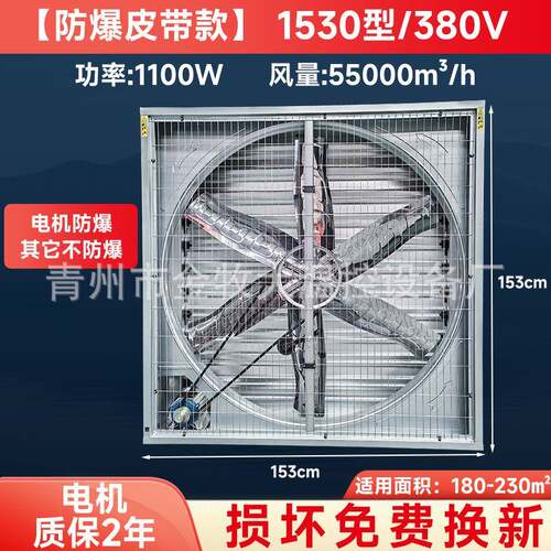 工业防爆负压风机车间养殖厂换气扇大风量通风排气机除尘降温