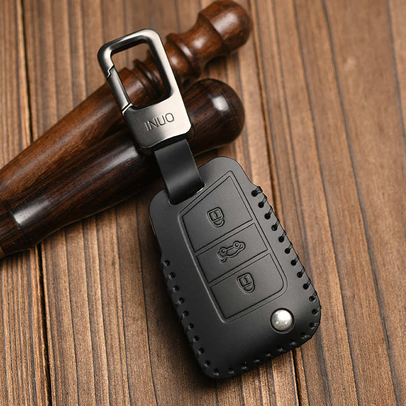 适用于大众钥匙套迈腾途昂X帕萨特途观L探岳途岳真皮汽车包壳扣