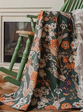 田园清新穿杆免打孔窗帘绿色叶子半遮光厨房帘隔断帘飘窗绿枫叶