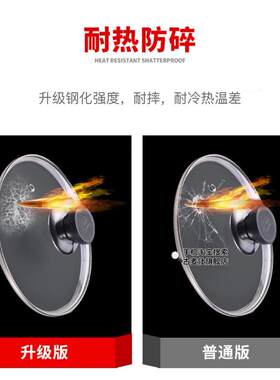 家用蒸锅盖头25厘米15-37cm19炒锅23/29钢化玻璃锅盖31323335