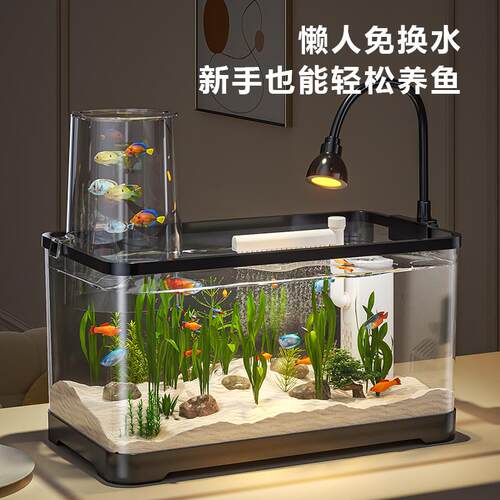 鱼缸过滤制氧All小型客厅2025新款免换水生态金鱼缸底滤桌面