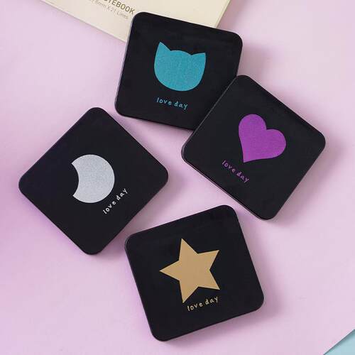 A cute and mini double-sided folding mirror, portable and pe
