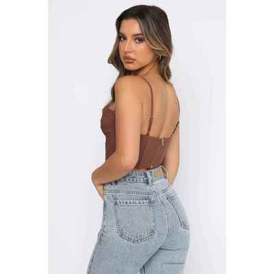 women for tops crop sexy bustier backless zipper padded