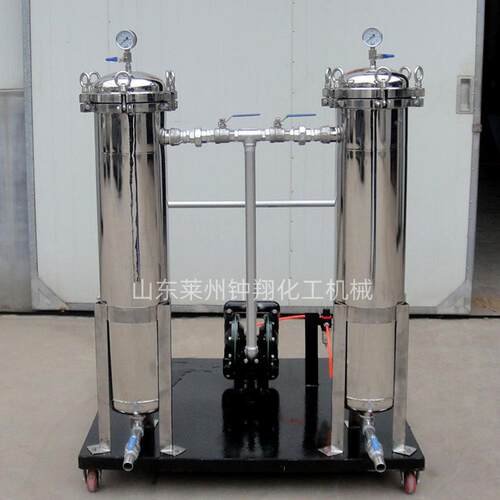 双袋式过滤机移动式不锈钢过滤器水性漆涂料乳胶漆过滤设备