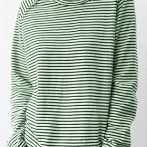 Women's shoulder length long sleeved top with striped