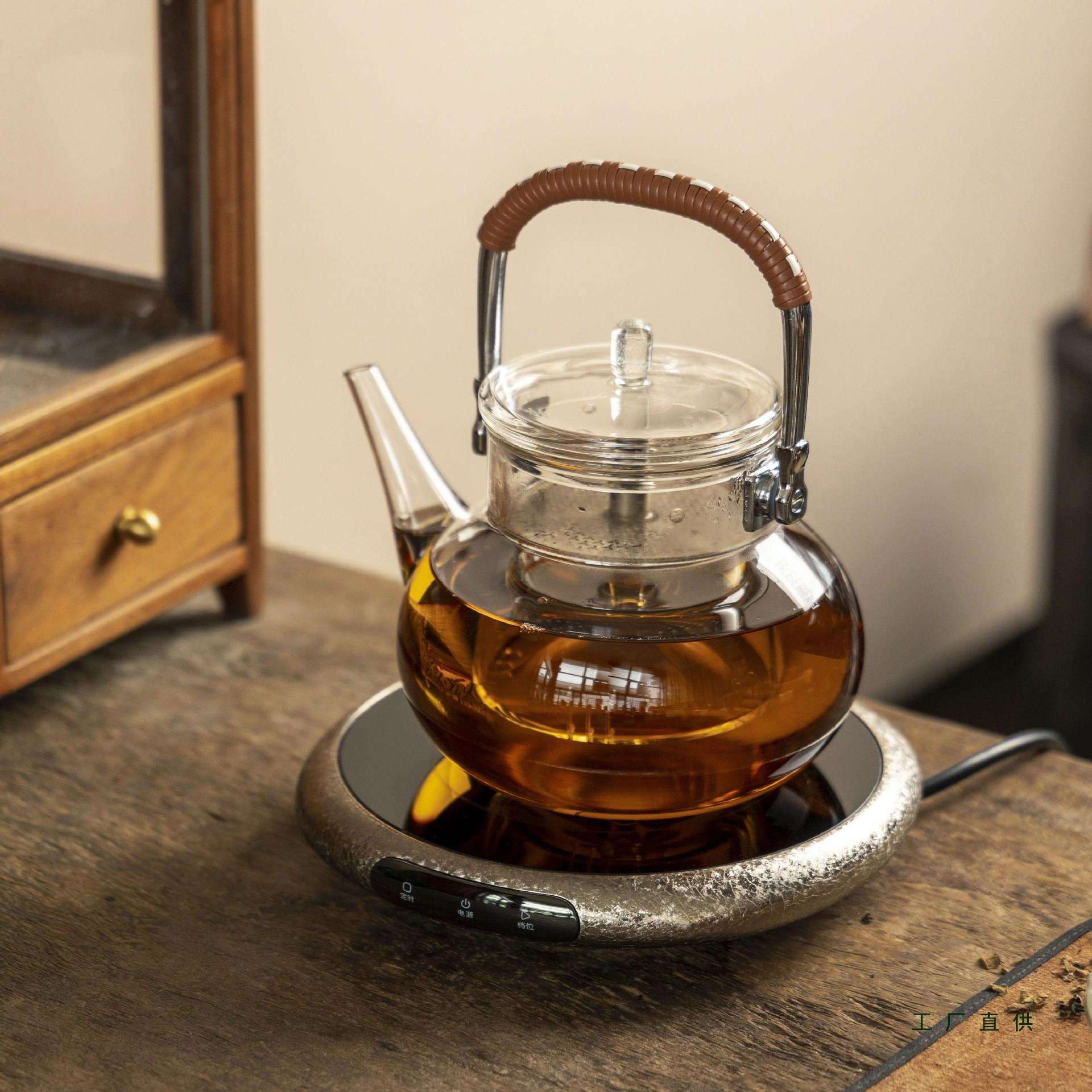 电陶炉炫银1000w煮茶炉家用小型煮茶炉大容量玻璃泡茶壶
