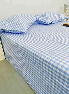 xyt优东质F758S9TJ老粗布床单山麻布大炕厚加密小格子纯棉被单三