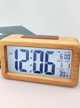 【实木】1902热卖产品电子钟木制闹钟实木制作聪明钟