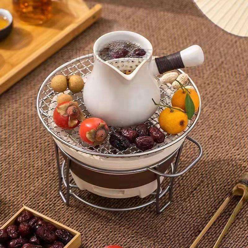 围炉煮茶铁板烧一整套耐高温小型烧烤家庭烘焙室外户外便携式炭炉
