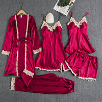 Sleepwear with chest cushion, silk suspender, gold flower thumbnail 3