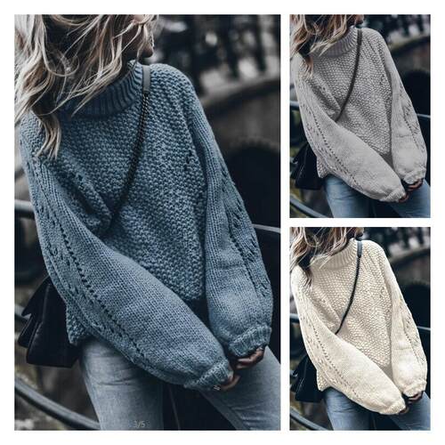 Knitted sweater top, women's pullover, small head