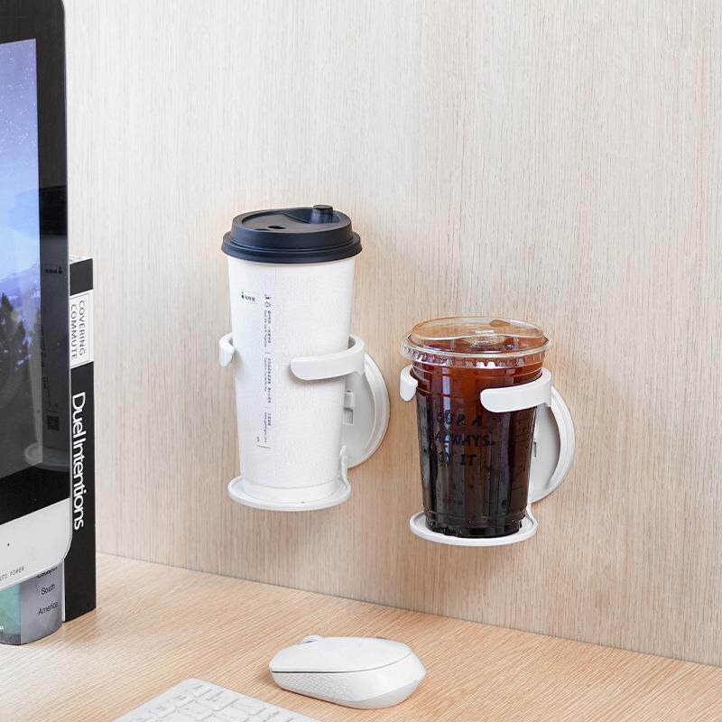 折叠杯架杯子水杯咖啡收纳置物架车载杯架免打孔壁挂式架子跨境