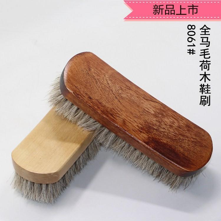 实木纯鬃毛马毛刷清洁除尘鞋油皮衣抛光皮鞋刷软毛上油刷不伤皮革