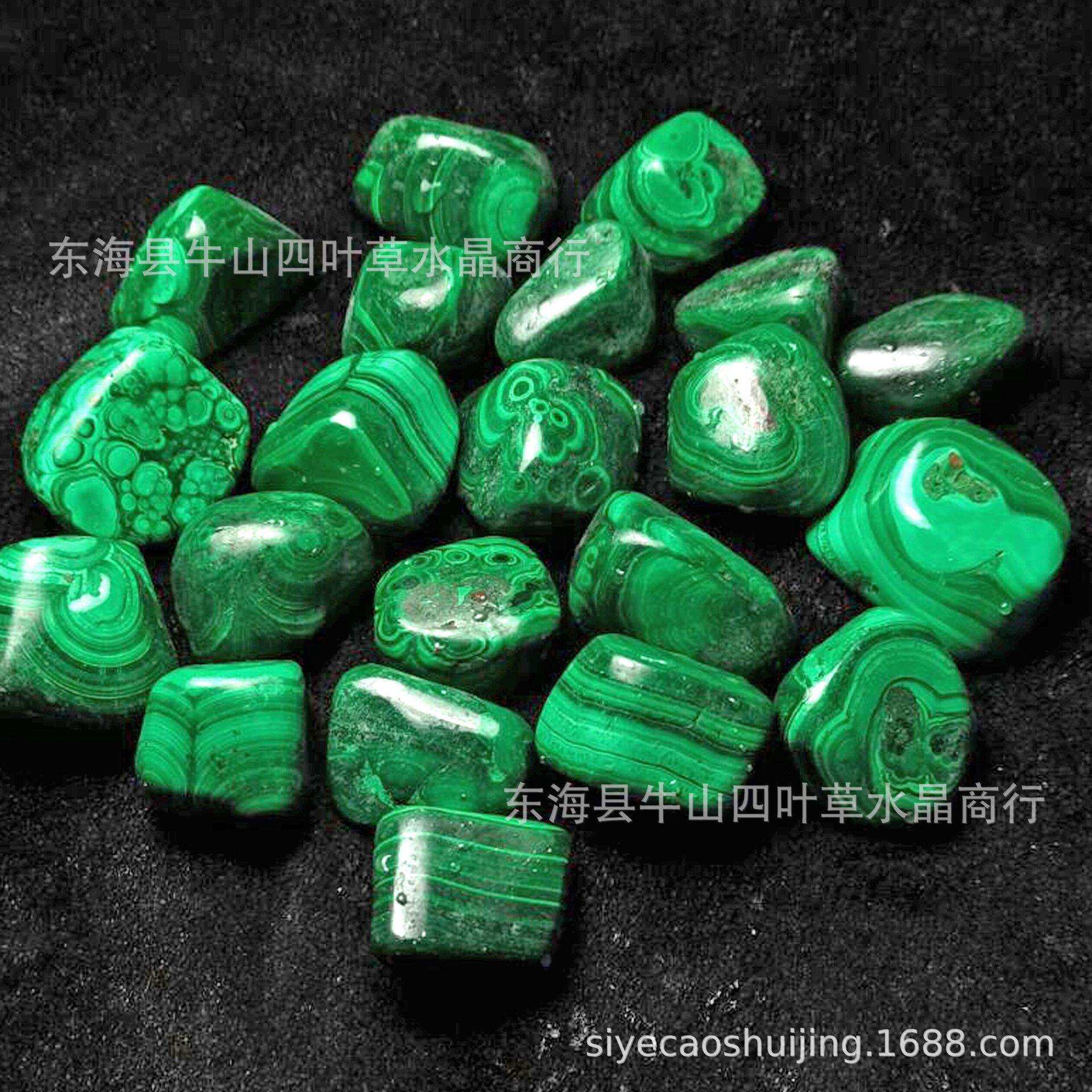 100克20-30毫米天然孔雀石裸石手把件造景装饰石摆件滚石矿标