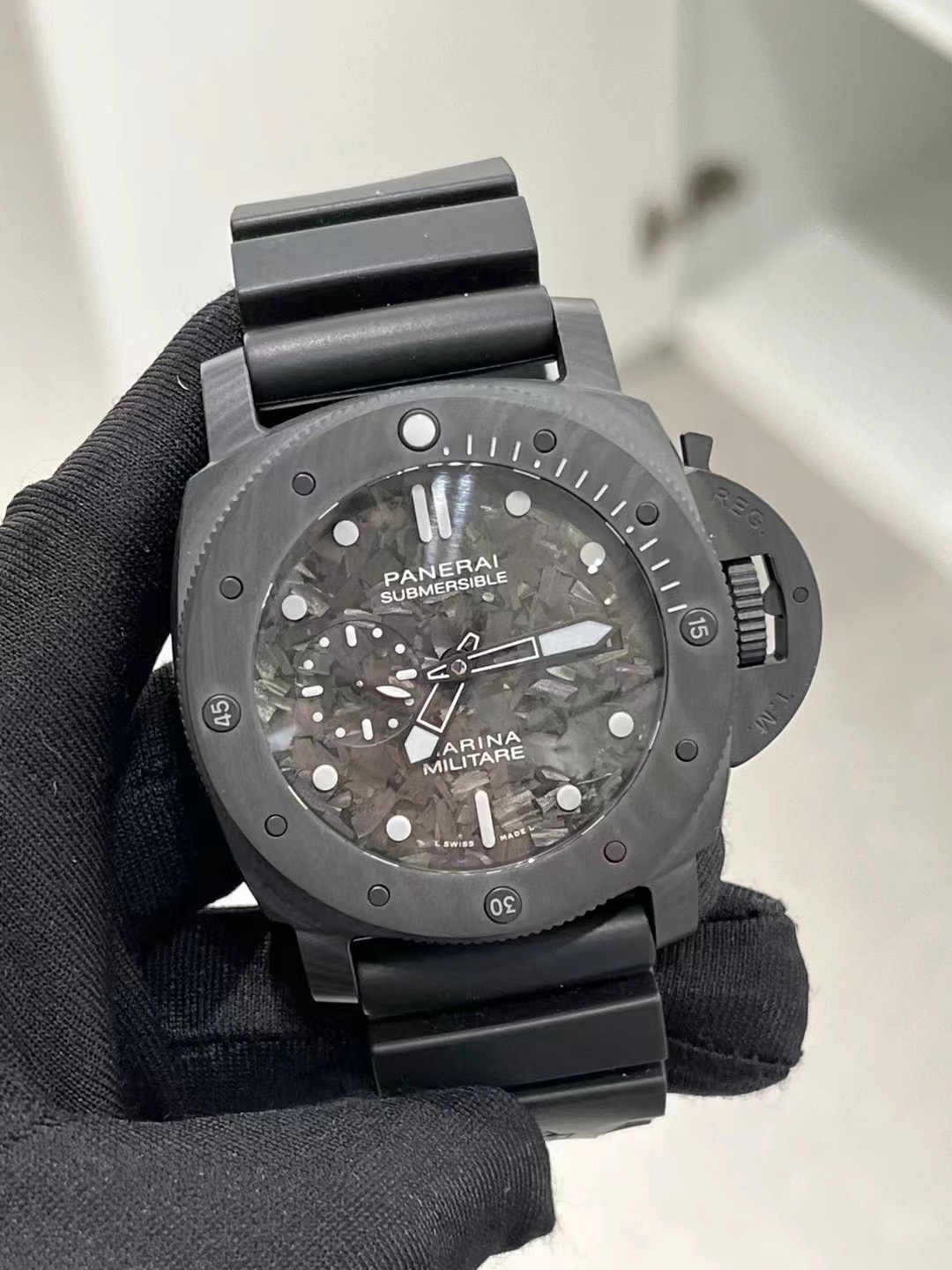 全套98新47mm限量1000块沛纳海潜行碳纤维自动机械男表PAM00979