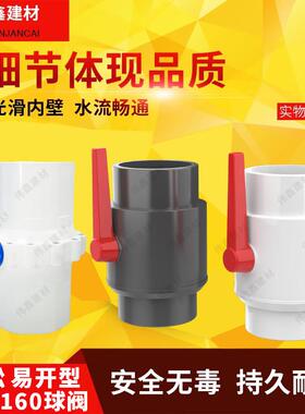 PVC球阀 6寸8寸阀门 160 200MM球阀开 关 水阀门开 关 水管塑料球