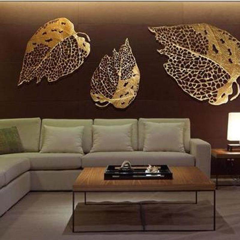现代墙饰金属镂空树叶壁饰铁艺壁挂玄关墙面装饰工艺品厂家