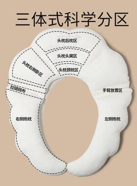 童儿枕儿头2-季6岁幼园宝宝定型枕头纠正头型四通93367用抱枕