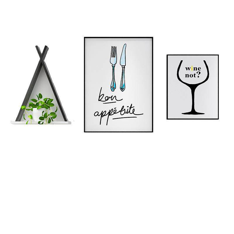 迷你餐厅小款PS油画布装饰画小尺寸时尚流行相框照片墙组合挂画