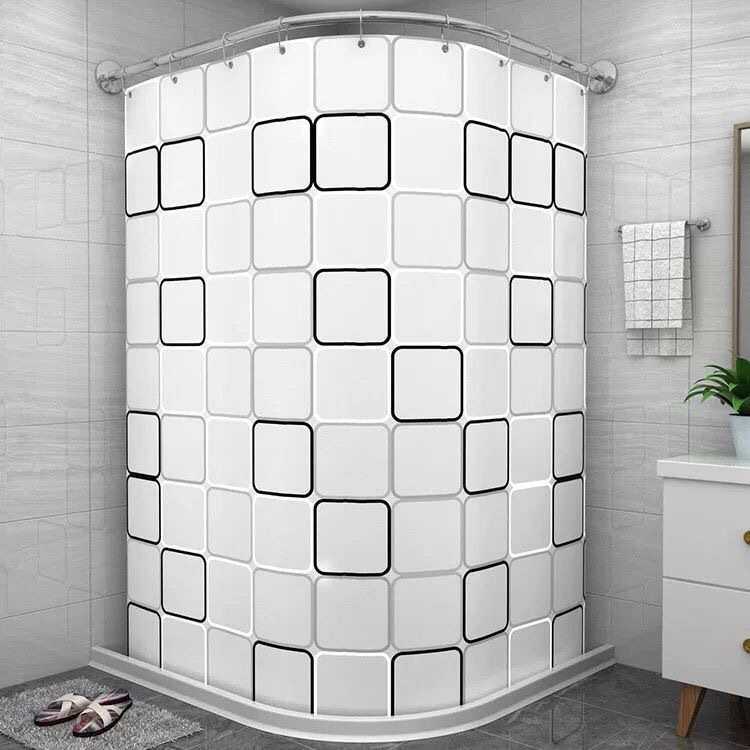 磁性浴帘套装免打孔弧形浴帘杆卫生间淋浴房浴室隔断帘加厚防水布,家庭/个人清洁工具,浴帘,淘宝优惠券,粉丝福利购,淘宝优惠卷