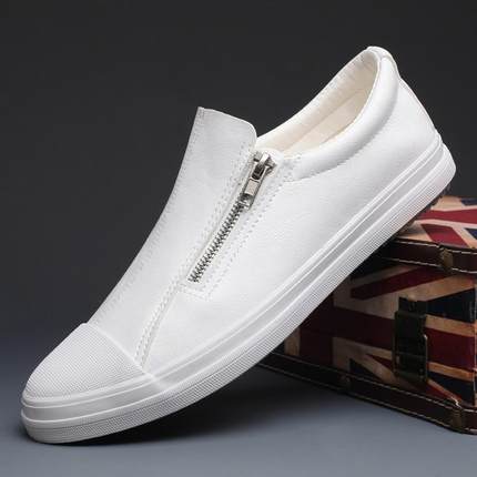 高档鞋子男潮鞋休闲皮鞋一冬季202版4新款韩透百搭青年懒人脚蹬板