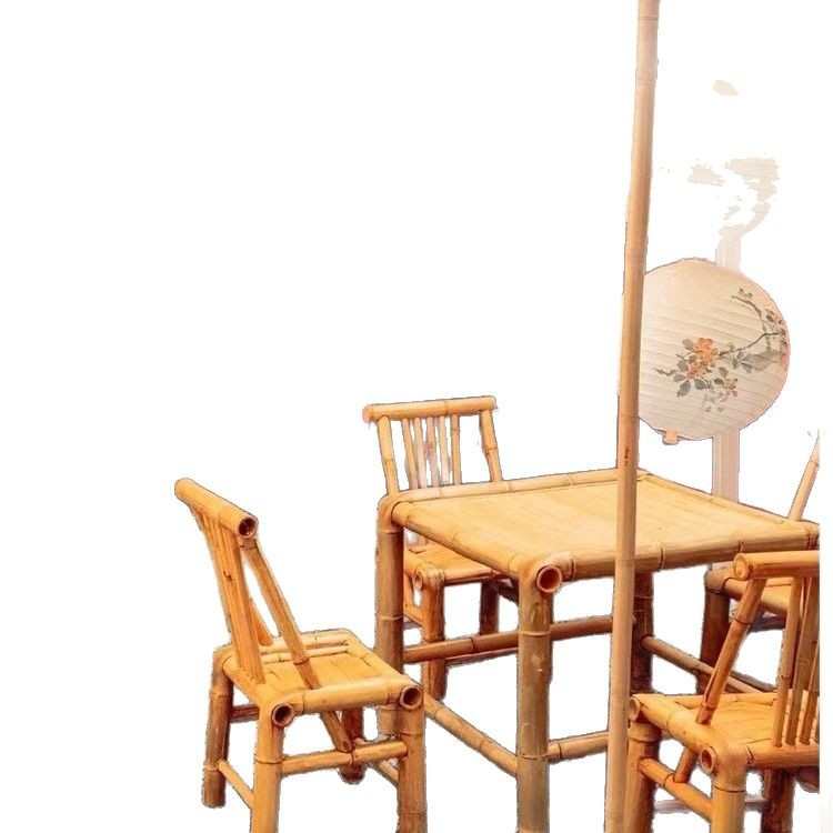 老式竹桌茶桌围炉煮茶户外野炊桌椅全套茶几竹编桌椅复古桌子老式