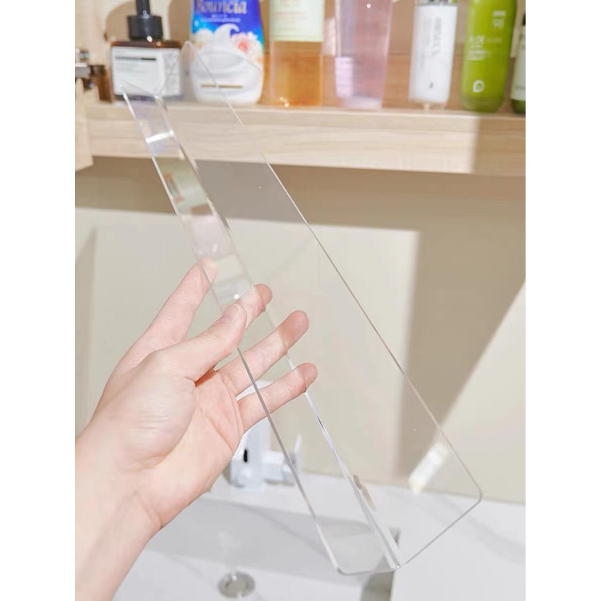 镜柜挡板防掉落亚克力镜柜子挡板L型收纳隔板挡板型PVC防掉落挡条