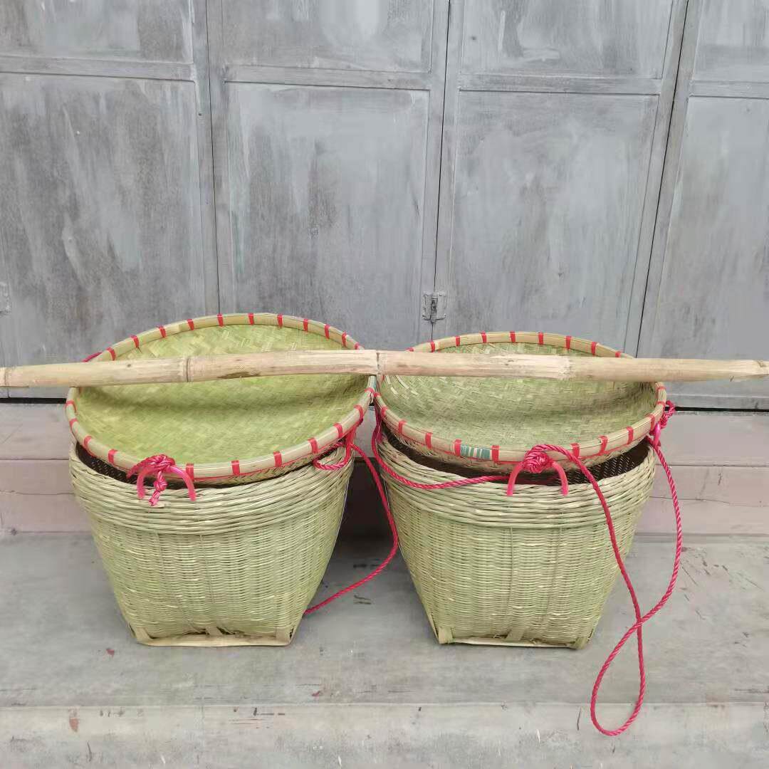 结婚喜庆新居手工编织竹箩筐稻谷粮食筐淘米箩篼竹编制品竹篓筐子