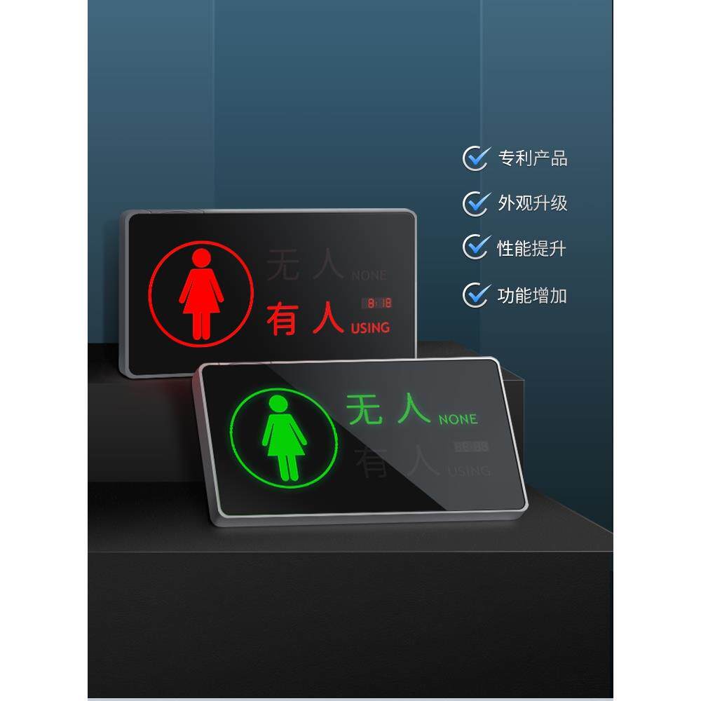 智能公厕门占用无人显示智能卫生间指示标志厕所坑指南