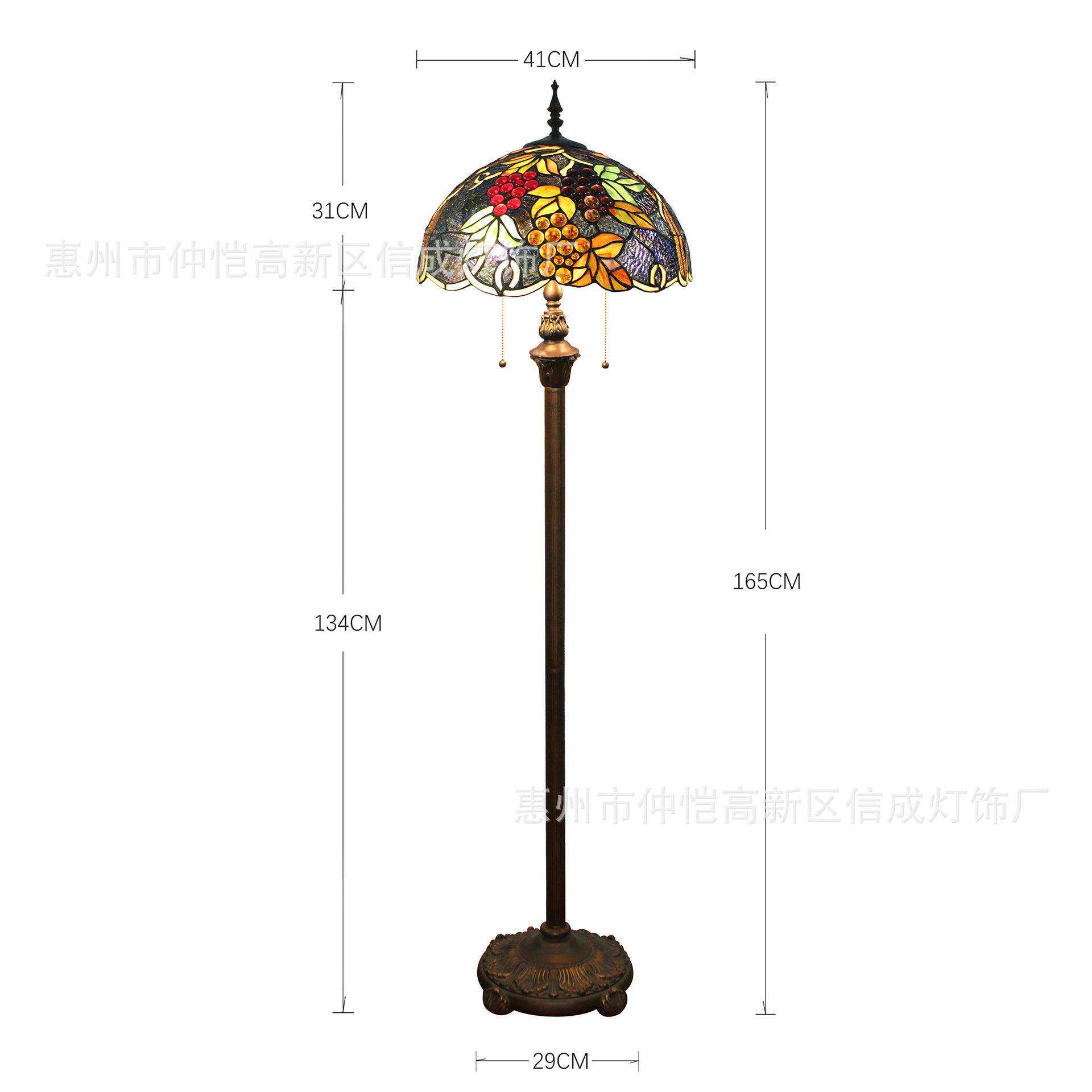 蒂凡尼欧式复古宫廷葡萄珠子酒吧咖啡餐厅卧室站立灯别墅落地灯