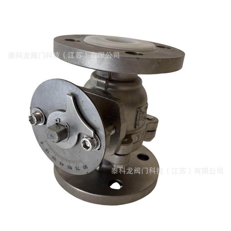 Q41F46-16P带刻度盘不锈钢内衬氟手动法兰球阀
