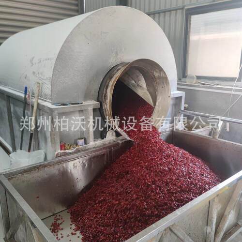 厂家直销辣椒炒制设备全自动不锈钢滚筒炒锅电加热干辣椒炒货机