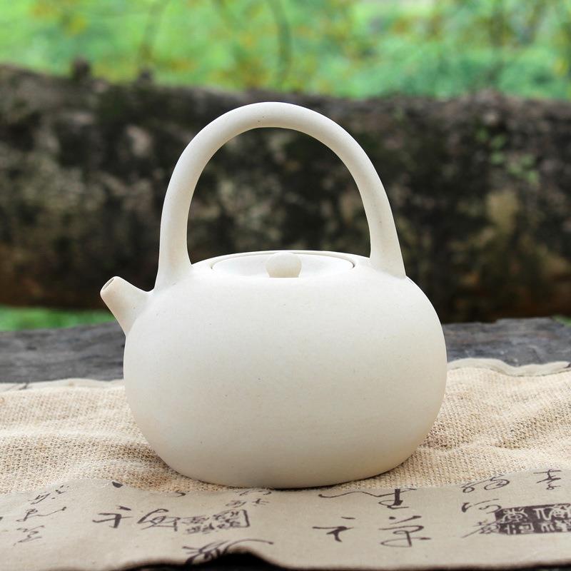 茶壶茶具潮汕功夫茶白泥陶壶烧水壶煮茶壶炭炉提梁壶白泥壶酒精炉