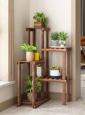 墙角花盆架多转角花架架式实木落地花子阳台空YGQ间客层厅室内省