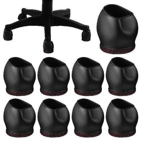 10 Pcs Chair Caster Covers Wheel Stoppers for Desk Chairs