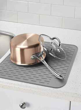 欧美硅胶厨房收纳垫45x40CM硅胶隔水垫隔热垫碗碟杯等硅胶滤水垫