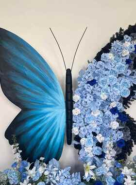 仿真装大美型巨型蝴蝶装饰陈商场橱窗饰摆网DSI件红拍照区直销打