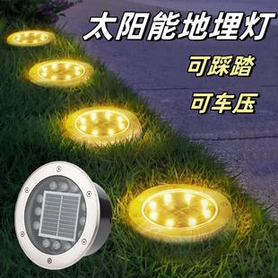 太阳能地埋嵌入灯 暖光LED地埋灯6W 户外防水地脚灯 简约现代庭院