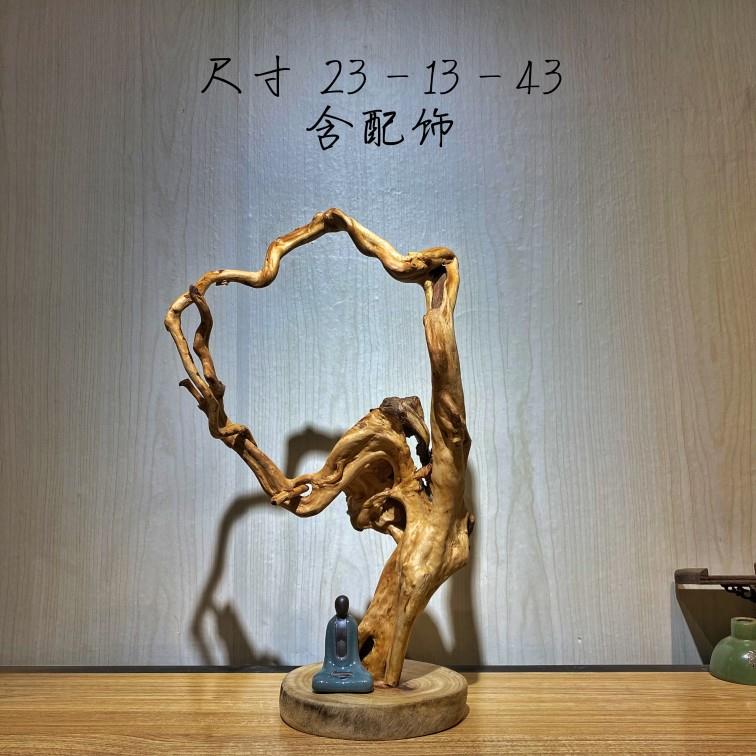 天崖然柏根雕摆件观音料弥勒006688_s寿星达摩家居镇宅随木雕刻形