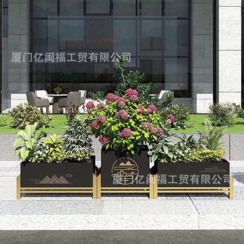不锈钢种植花箱架高组合庭院阳台广场花槽隔断移动花树池阳台花箱