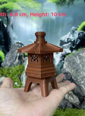 桌面摆件假山流水装饰灯小摆件装饰植物造景3D打印微景观摆件灯塔