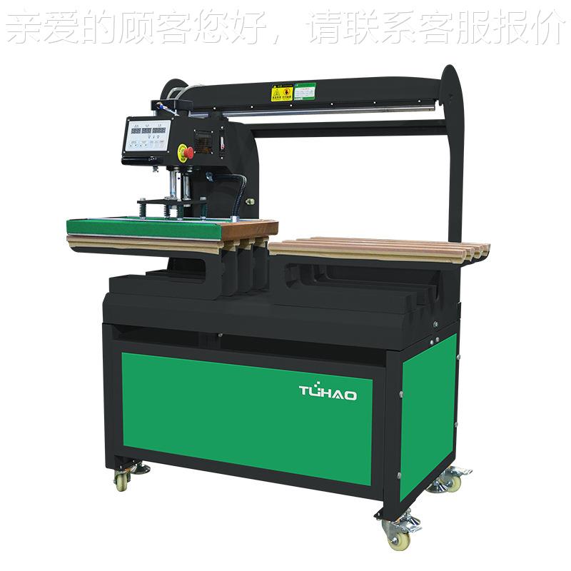 半QDC8自上滑气动八杆缝侧骨压合胶压烫机 衣袖接缝压烫粘烫画动